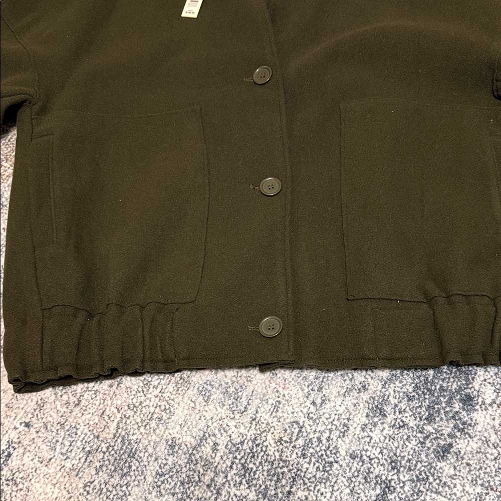 Max Studio Casual Button-Front Jacket - Dark Oliv… - image 5